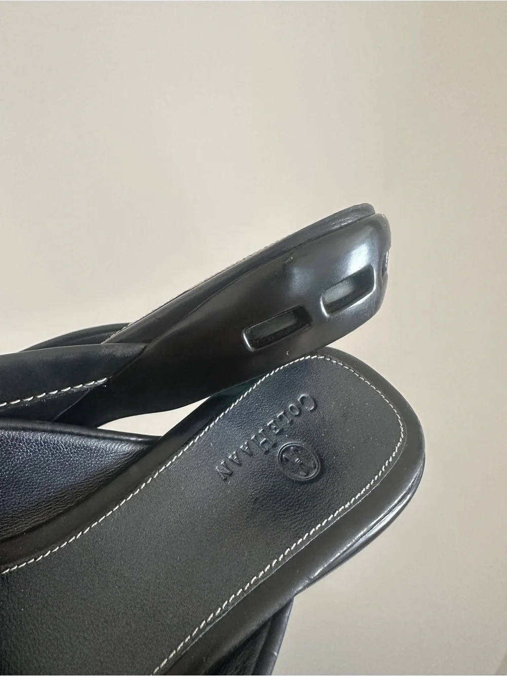 Cole Haan Nike Air Black Leather Mule Loafers Size 8.5B